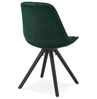 Vintage stoel &#039;RICKY&#039; in groen fluweel en poten in zwart hout