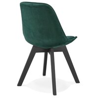 Stoel in groen fluweel &#039;JOE&#039; met structuur in zwart hout