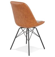 Design stoel &#039;BRAVO&#039; van bruine kunststof en zwarte metalen poten