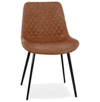 Design stoel &#039;TAICHI&#039; van bruine microvezel en zwarte metalen poten