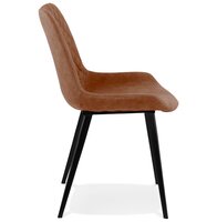 Design stoel &#039;TAICHI&#039; van bruine microvezel en zwarte metalen poten