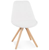 Scandinavische design stoel &#039;VALENTINE&#039; van witte badstof