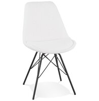 Industri&euml;le design stoel &#039;VIOLETTE&#039; van witte badstof