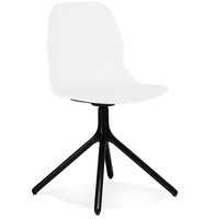 Witte design stoel &#039;TUCANA&#039; met zwarte metalen poten