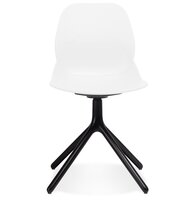 Witte design stoel &#039;TUCANA&#039; met zwarte metalen poten