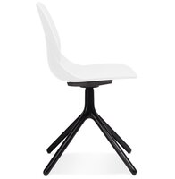 Witte design stoel &#039;TUCANA&#039; met zwarte metalen poten