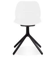 Witte design stoel &#039;TUCANA&#039; met zwarte metalen poten