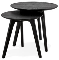 Zwarte, ronde onderschuiftafels &#039;GABY&#039;
