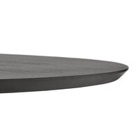 Ronde salontafel &#039;BUSTER MINI&#039; van zwarte hout en zwarte metalen poot - &Oslash; 90 cm