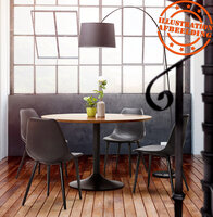 Ronde eettafel/bureautafel &#039;CHEF&#039; met notenhouten afwerking