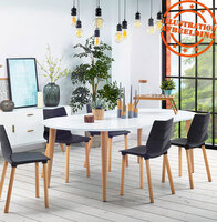 Ronde uitschuifbare eetkamertafel &#039;IGLOU&#039; in Scandinavische stijl - 120(220)x120 cm
