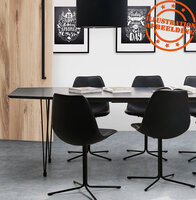 Zwarte uitschuifbare eetkamer-/vergadertafel &#039;MOTUS&#039; - 170(270)x100 cm