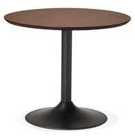 Kleine ronde bureautafel / eettafel &#039;CHEF&#039; met notenhouten afwerking - &Oslash; 90 cm