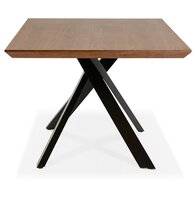 Design eettafel met x-vormige centrale voet &#039;WALABY&#039; van hout met noten afwerking - 200x100 cm