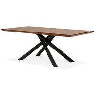 Design eettafel met x-vormige centrale voet &#039;WALABY&#039; van hout met noten afwerking - 200x100 cm