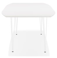 Uitschuifbare witte design eettafel &#039;HUSKI&#039; met witte metalen poten - 170(270)x100 cm