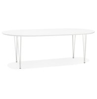 Ronde uitschuifbare witte eet-/vergadertafel &#039;CHAMONIX&#039; - 120(220)x120 cm