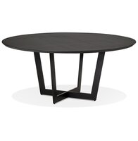Ronde eettafel &#039;LULU&#039; van zwart metaal en hout - &Oslash;120 cm