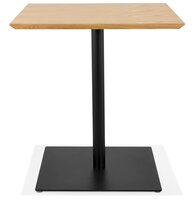 Vierkante design tafel &#039;SUMO&#039; in natuurkleurig hout en zwart metaal - 70x70 cm