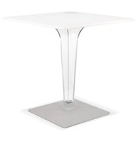 Witte vierkante terrastafel &#039;LIMPID&#039; voor binnen/buiten - 68x68 cm