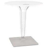 Witte ronde terrastafel &#039;LIMPID&#039; voor binnen/buiten - &Oslash; 68 cm