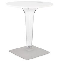 Witte ronde terrastafel &#039;LIMPID&#039; voor binnen/buiten - &Oslash; 68 cm