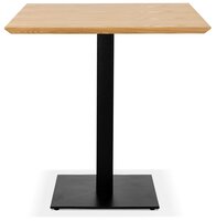 Vierkant eettafeltje &#039;REGIS&#039; van natuurlijk afgewerkt hout en zwart gietijzer - 70x70 cm