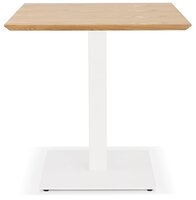Vierkant eettafeltje &#039;REGIS&#039; van natuurlijk afgewerkt hout en wit gietijzer - 70x70 cm