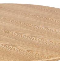 Rond eettafeltje &#039;BASTILLE&#039; van natuurlijk afgewerkt hout en wit gietijzer - &Oslash; 60 cm