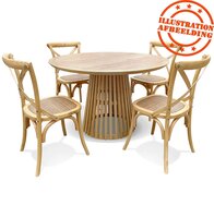 Ronde eettafel &#039;PERI&#039; van natuurlijk hout - &oslash; 120 cm