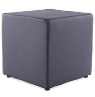 Poef &#039;CUBE&#039; voor de woonkamer uit zwart imitatieleder