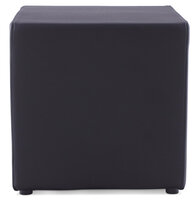 Poef &#039;CUBE&#039; voor de woonkamer uit zwart imitatieleder