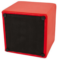 Poef &#039;CUBE&#039; in rood kunstleer