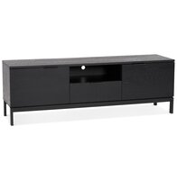 Design tv-meubel &#039;CATODIK&#039; van hout en zwart metaal