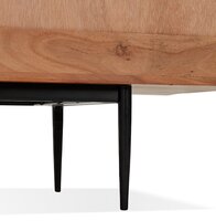 Design tv-meubel &#039;GALILEO&#039; van acaciahout met zwarte metalen poten
