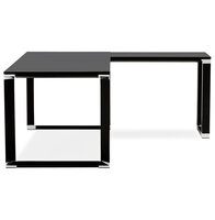 Design, hoekvormig directiebureau &#039;XLINE&#039; 160 van zwart hout (hoek naar keuze) - 160 cm