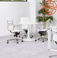 Ronde, witte bureau-/eettafel &#039;ORLANDO&#039; - &Oslash; 120 cm