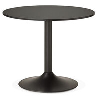 Kleine, ronde, zwarte bureau-/eettafel &#039;ATLANTA&#039; - &Oslash; 90 cm