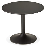 Kleine, ronde, zwarte bureau-/eettafel &#039;ATLANTA&#039; - &Oslash; 90 cm