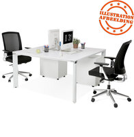 Vergadertafel / bench bureau &#039;XLINE SQUARE&#039; in het wit - 140x140 cm