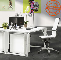 Recht design bureau &#039;XLINE&#039; met notenhouten afwerking en zwart metaal - 160x80 cm