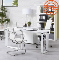 Design hoekbureau &#039;XLINE&#039; met notenhouten afwerking en zwart metaal (hoek naar keuze) - 160 cm