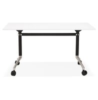 Opvouwbaar bureau &#039;FLEXO&#039; wit op wielen - 140x70 cm