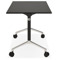 Opvouwbaar bureau &#039;FLEXO&#039; zwart op wielen - 140x70 cm