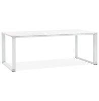 Groot recht directiebureau &#039;XLINE&#039; in wit hout - 200x100 cm