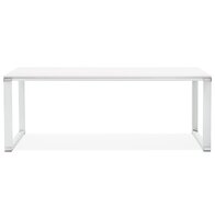 Groot recht directiebureau &#039;XLINE&#039; in wit hout - 200x100 cm