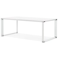 Groot recht directiebureau &#039;XLINE&#039; in wit hout - 200x100 cm