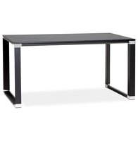 Klein recht directiebureau &#039;XLINE&#039; in zwart hout - 140x70 cm