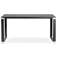 Klein recht directiebureau &#039;XLINE&#039; in zwart hout - 140x70 cm