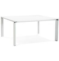 Witte vergadertafel / bench-bureau &#039;XLINE SQUARE&#039; - 160x160 cm